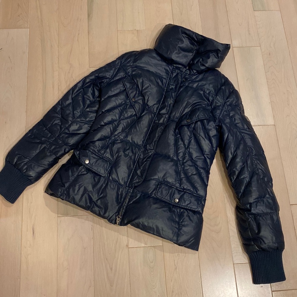 Add down navy puffer quilted down warm jacket 6